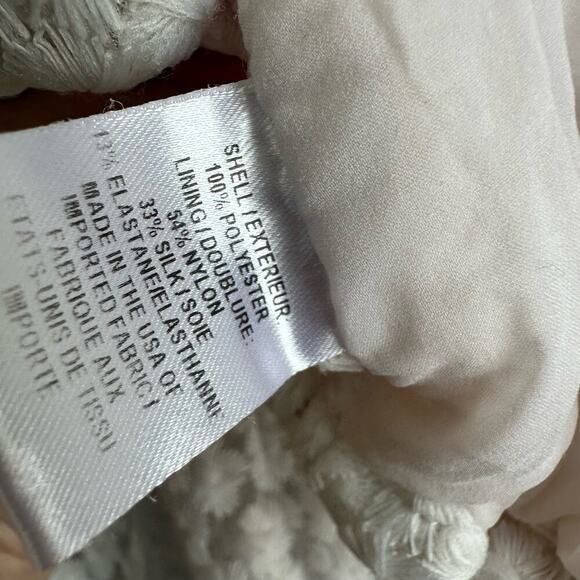 Milly Lydia Floral-Embroidered Lace Crop Top Women's S White Bell Sleeve Boho - Picture 5 of 8